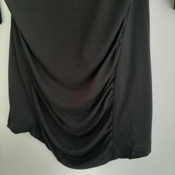 OLSEN Europe Soft Draped High Neck Tunic Top Black Sz 6 - Picture 6 of 14